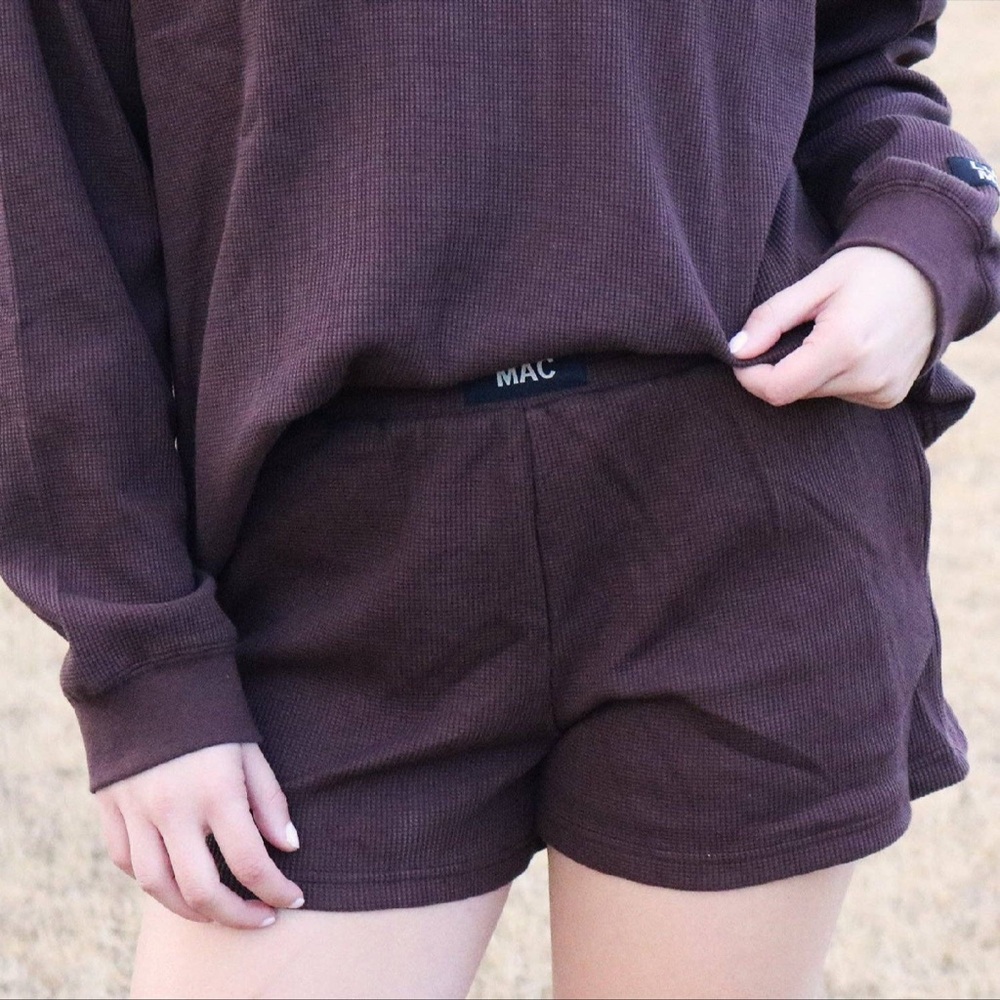 Lulu Mac Brown Waffle Shorts
